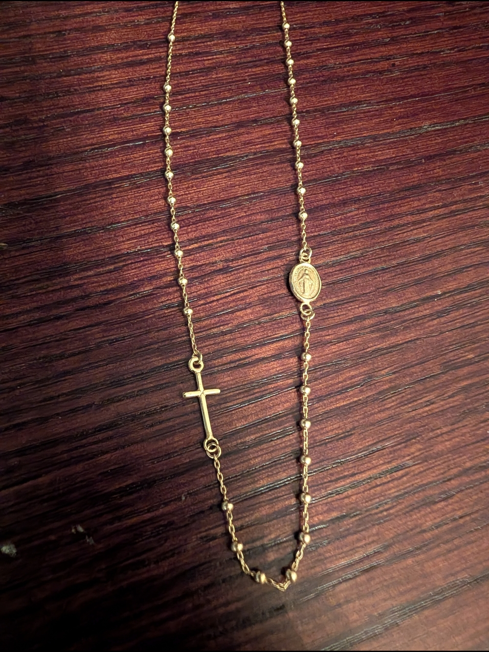 9k Yellow Gold Rosary Necklace